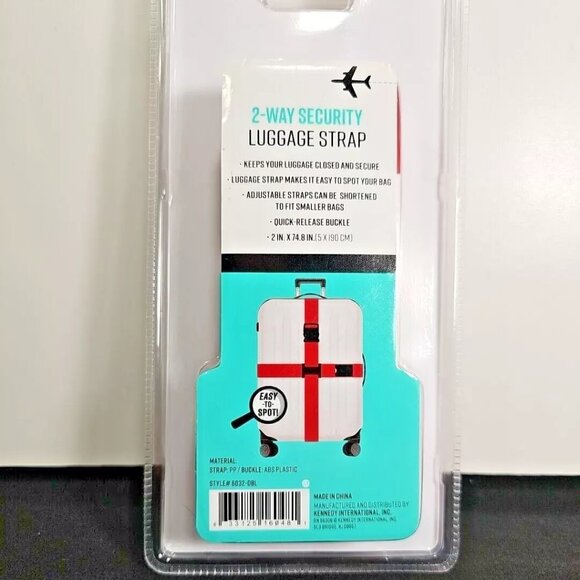 G Force 2-Way Security Luggage Strap 74.8 x 2 in - Red - Adjustable - Picture 5 of 7